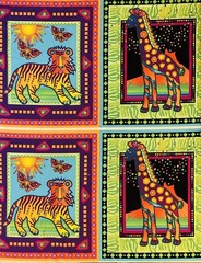Tropical Safari Avlyn Inc 2 Panels 20×22.5 each Square , 41×23 Per Panel