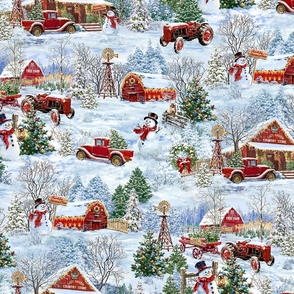 Snowman Cottage Store Christmas Holiday cotton quilt fabric Timeless 8992