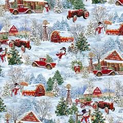 Snowman Cottage Store Christmas Holiday cotton quilt fabric Timeless 8992