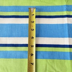 Bold Striped Cotton Drapery Slub Fabric Lime Green Navy Ocean Blue White 4ydx46