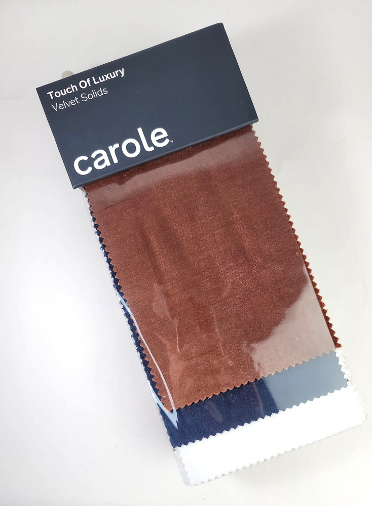 Carole Fabric Upholstery Sample Book Velvet Solids Touch Of Luxury 5×9 #6246