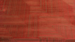 DONGHIA JACKSON CACHE RED VELVET GROS POINT UPHOLSTERY FABRIC 32″ LONG 48″W