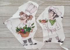 loralie chefs fun fabric length 8 & 6.5 inch tall #1016 new