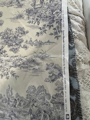 Toile Waverly “Country Life” From Cntry Weekend Collection Fabric Blue/Cream