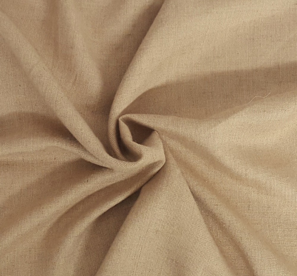Tan Linen Blend Woven Fabric By the Yard Made in Russia 12/16
