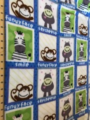 Zoo Animals Funny Face Fleece fabric sold by the yard #211