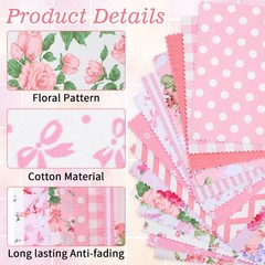 Pink Charm Packs 42 PCS 5×5 Inch Cotton Fabric Floral Square