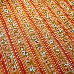Orchids Floral Stripe Fabric Orange by Joann BY THE YARD 100% Cotton