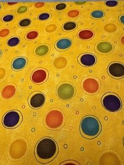 Moda Fabrics “Back In Time” 1/2 yard x 44″ Cotton Fabric Yellow Multi-Color Polk