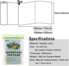 Lightweight Black Ripstop Nylon 60×39 for Tents, Bags, and Creative DIY Projects