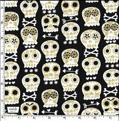MICHAEL MILLER “BONE HEAD” CM4425 Black GOLD Glitter by the 1/2 yard