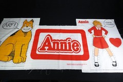 1982 Tribune Co. Syndicate Little Orphan Annie 3 Pillow Fabric Panels Kit To Sew