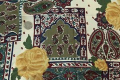 2Y x 60″ Vintage 80s 90s Rayon Paisley Floral Rose Fabric Maximalist Ornate Bold