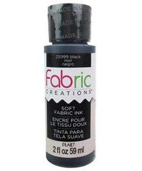 Fabric Creations Black 2 Oz Non Toxic Machine Washable Fabric Ink for Textiles