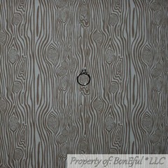 BonEful FABRIC FQ Cotton Quilt VTG Black White B&W Wood Grain Stripe Forest Tree