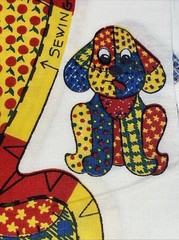 VINTAGE 70s Patchwork Puppy Dog By Spring Mills Pillow Stuffed Doll Cut and Sew
