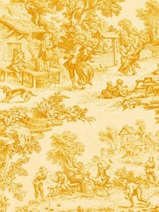 Fabric by the meter and tablecloths | Toile de Jouy model 2 various colors | height 305cm