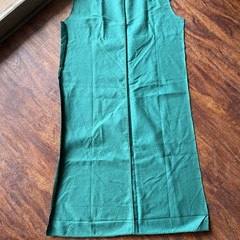 Vintage Christmas Green cotton velvet velveteen fabric used 40″ L x 16-21″ W