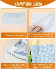 PLANTIONAL Medium Weight White Iron-On Non-Woven Fusible Weight,