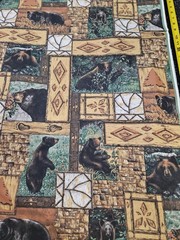 Lot of 4.5 Yards Black Bear Mountain Cotton Fabric