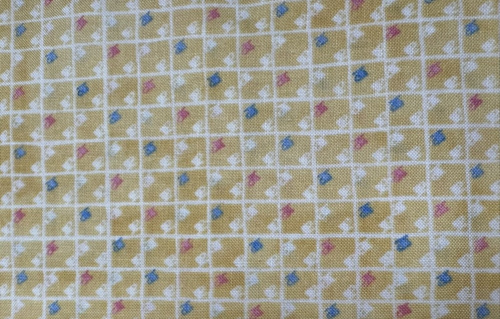Tea Party quilt fabric by RJR Fabrics 7112-2 yellow grid pattern