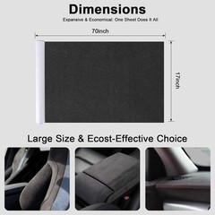Black Suede Fabric Wrap – 17×70 inch Suede Wrap for Car Interior – Self-Adhes…