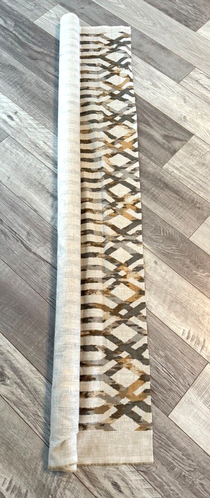 Material Aztec design 62 x 53 Browns Beige Linen Blend 5 Ft x 53