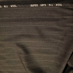 Gray and Charcoal Pinstripe Heathered Wool Suiting – Super 110s Quality!
