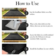 Black Suede Headliner Fabric 96″ x 60″ – Foam Backed Car Interior Material, Auto