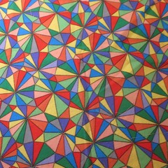 Cotton Fabric of Colorful Kaleidoscope of of multi colors 16″ x 42″ QT Fabrics