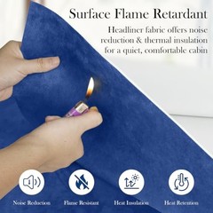 Suede Headliner Fabric, 120″ L×60″ W Car Headliner Material | 120″L×60″W Blue