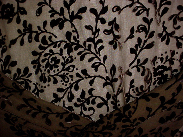 1Y Kravet 9583 Chocolate Sheer French Embossed Silk Velvet Upholstery Fabric