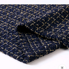 Blue Tweed Sewing Fabric Sold by 3/4 yard made in Vietnam