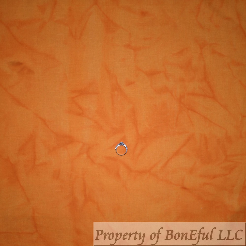 BonEFul FQ Cotton Quilt Orange Tone Batik Marble Crinkle Texture Blender Pumpkin