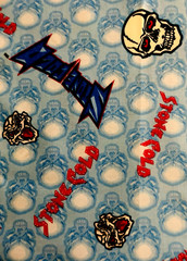 3 PCS VTG 1999 Officially Licensed WWF Stone Cold Blue Cotton FABRIC 3 1/2 Yds+