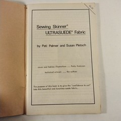 Sewing Skinner Ultrasuede Fabric By Patty Palmer And Susan Pletsch 1979