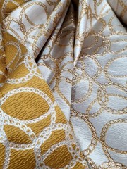 CHAMPAGNE GOLD Brocade Fabric Sold By The Yard Geometric Print For Dress Upholst