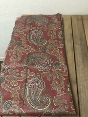 Vintage Paisley Floral Fabric Red Multicolor Cotton 98” By 3yards Extra Wide NEW