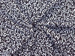 Compact Cotton 1×1 Rib Knit Fabric by the Yard Black White Camouflage Print #AA
