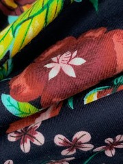 ITY Knit Fabric Flowers Black Boho Floral By the Yard