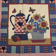 VTG 1 Yard Cranston Americana Down Home Country Folk Art Print Cotton 45″ Wide
