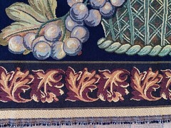 UPHOLSTERY PANEL~Wall Tapestry~EMBROIDERED FABRIC~Old Masters Still Life~SQUIRRL
