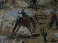 1 Yard x 44″ Peter Pan Rio Grande collection Rodeo Cowboys Horses Brown