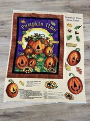 Pumpkin Time Door Panel Halloween Fabric Panel Debra Jordan Bryan Jack O Lantern