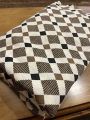 Fabric Cotton Polyester Blend 63” Width, 88” Length Geometric Brown Black White