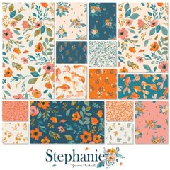 Stephanie 5″ charm pack floral Goldfish squares by Clothworks Quilt Fabric