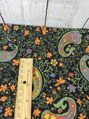 Cotton Fabric Black Petals Paisleys Floral 2.33 Yards 44″ Wide Moda Brawner