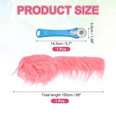 Watermelon Red Faux Fur, 59” x 2” for Rotary Cutter