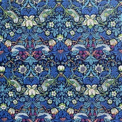William Morris Strawberry Thief Painted Cotton Fabric for Sewing DIY BTHY 57″