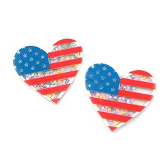 American Flag July 4th Quicksand Sequin Resin